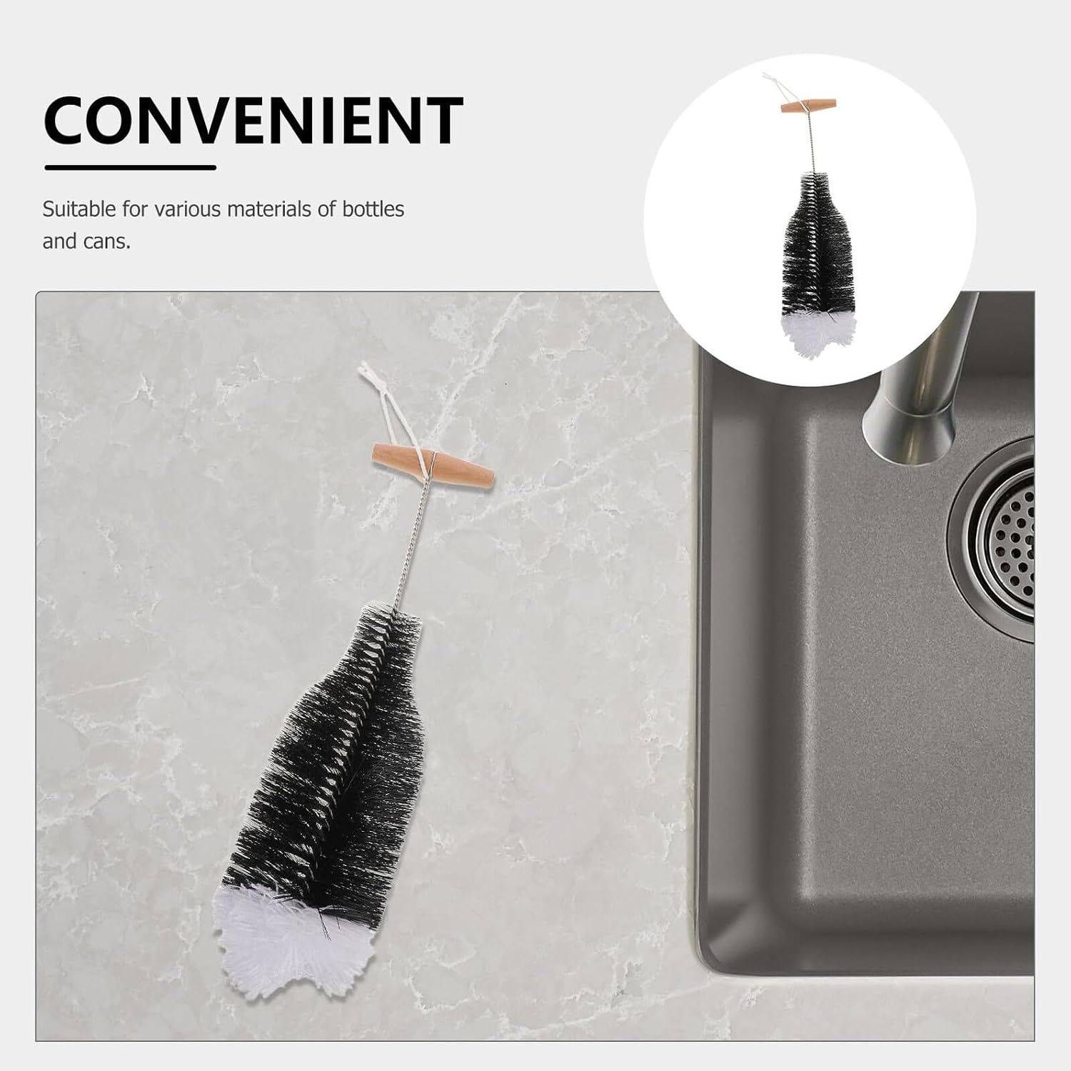 Water Bottle Brush Cleaner for Cup and Glass, Nylon Iron