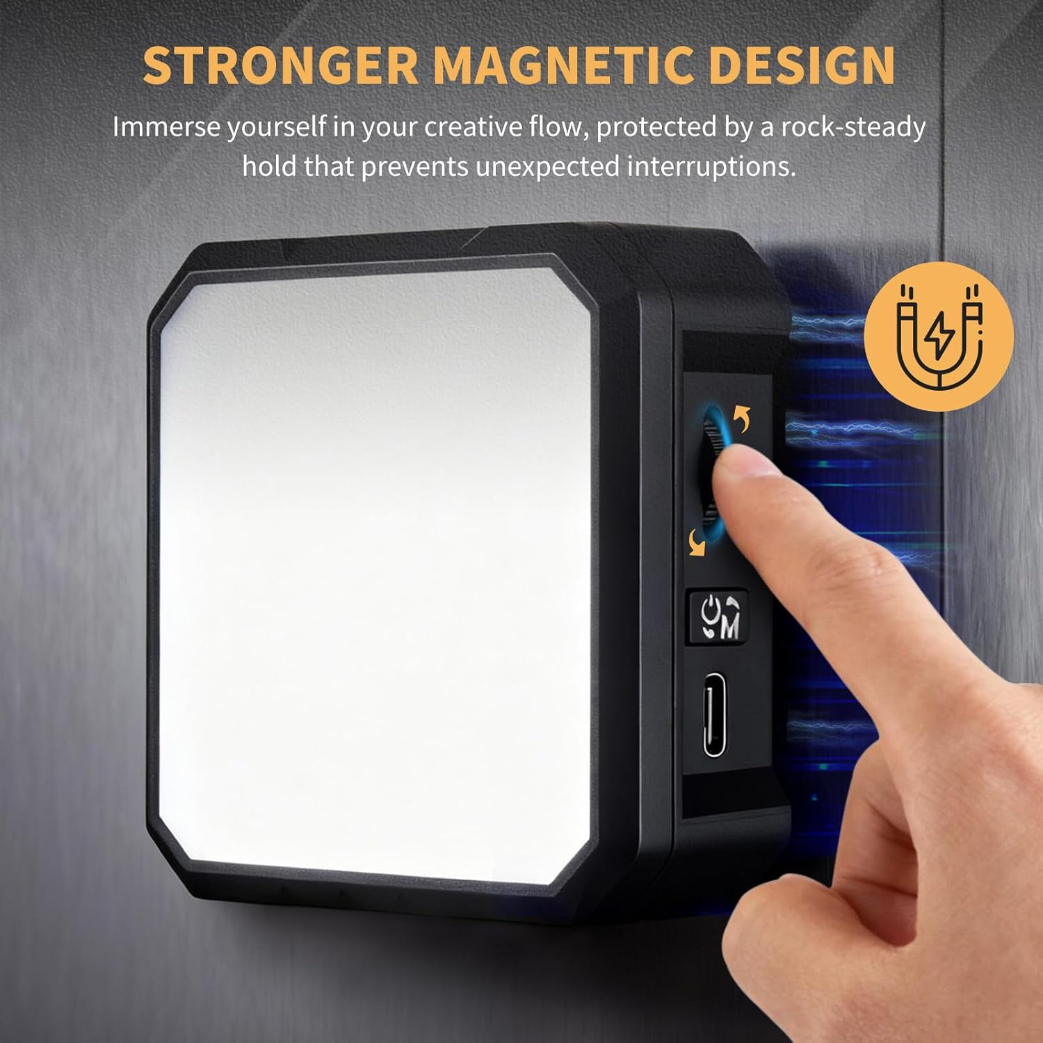 AILIGHT Magnetic LED Video Light, Portable Camera Lights for Content Creator(CRI 98+ & 2500-9000K) Rechargeable 2000mAh Camera Fill Light with Cold Shoe Mount | Photography Lighting - Black