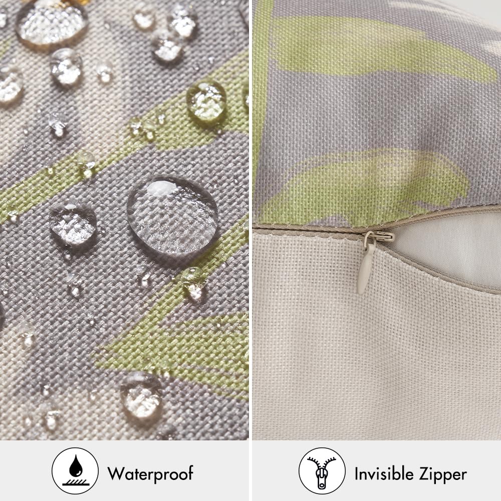 MIULEE Lot de 4 Imperméables Housses d'oreillers Décoratives Housse de Coussin pour l'extérieur Imprimées pour Le Canapé Le Balcon Le Patio ou Le Salon