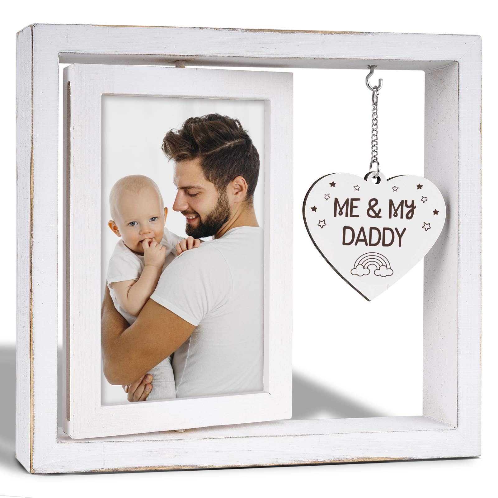 Me and My Daddy Rotating 4x6 Wooden Photo Frame
