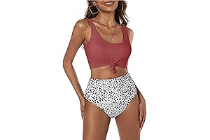 Scoop Neck High Rise Women Swimsuit