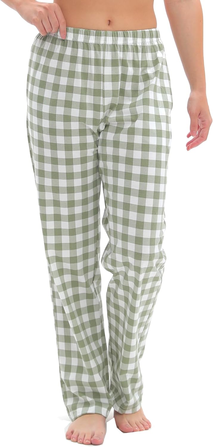 SAMGU Women's Cotton Sleep Pants, Elastic Waist Comfy Casual Lounge Pants with Pockets