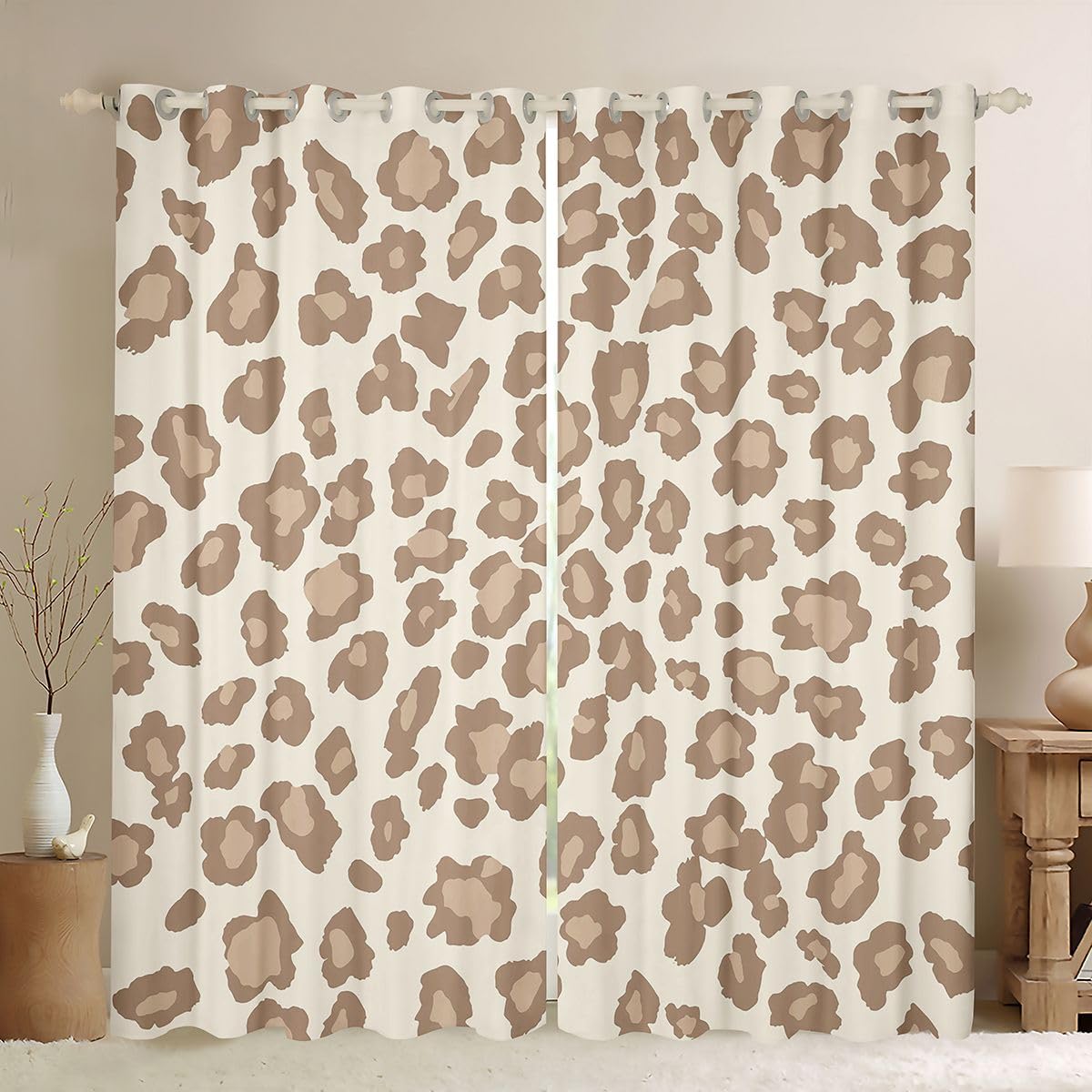 Rideau occultant 140x245 cm léopard brun Homewish pour salon