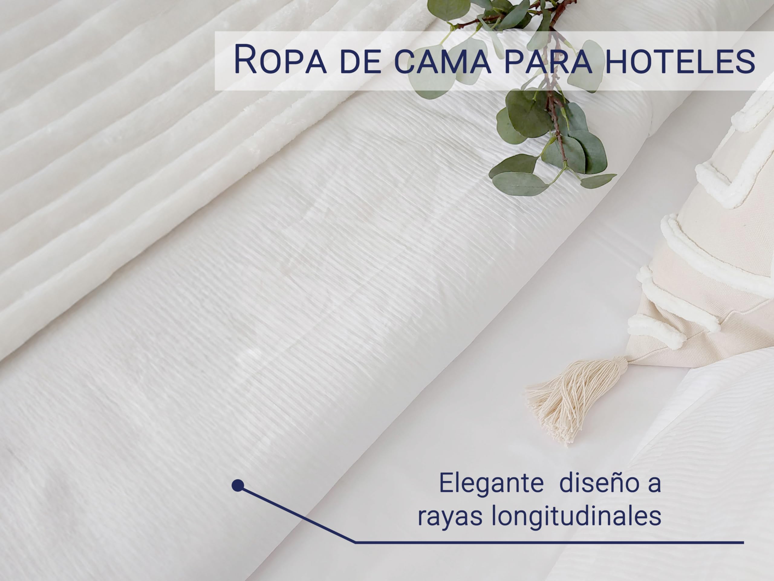 ZOLLNER Ropa de Cama de satén, compuesta por Funda de Almohada y Funda nórdica - 80 x 80 cm + 140 x 200 cm - Elegante diseño a Rayas (20 mm) - algodón - Lavable hasta 95 °C - Calidad hotelera