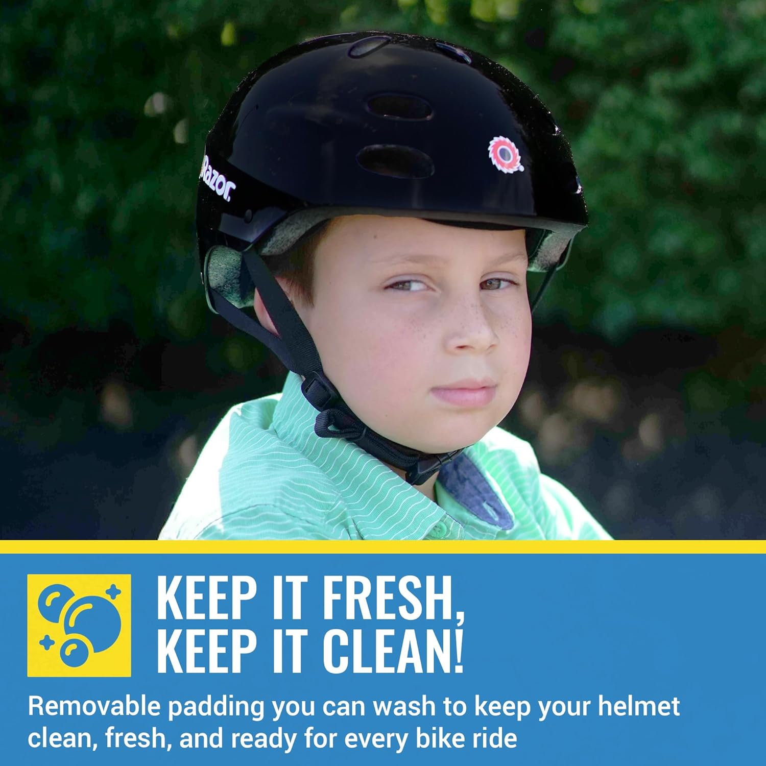 Razor V-12 Multi-Sport Helmet - CPSC Approved Kid’s Helmet with Adjustable Strap - Lightweight Kid’s Bike Helmet with Foam Padding for ‎Cycling & Skateboarding