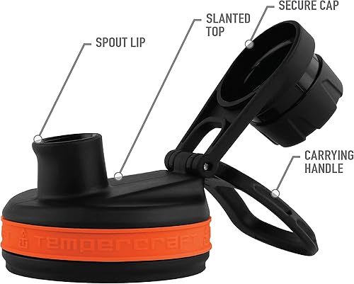 Miniatura 10 de Tempercraft Botella deportiva aislada al vacío de 22 onzas  Opciones personalizadas grabadas con láser  Acero inoxidable, doble pared, boca ancha