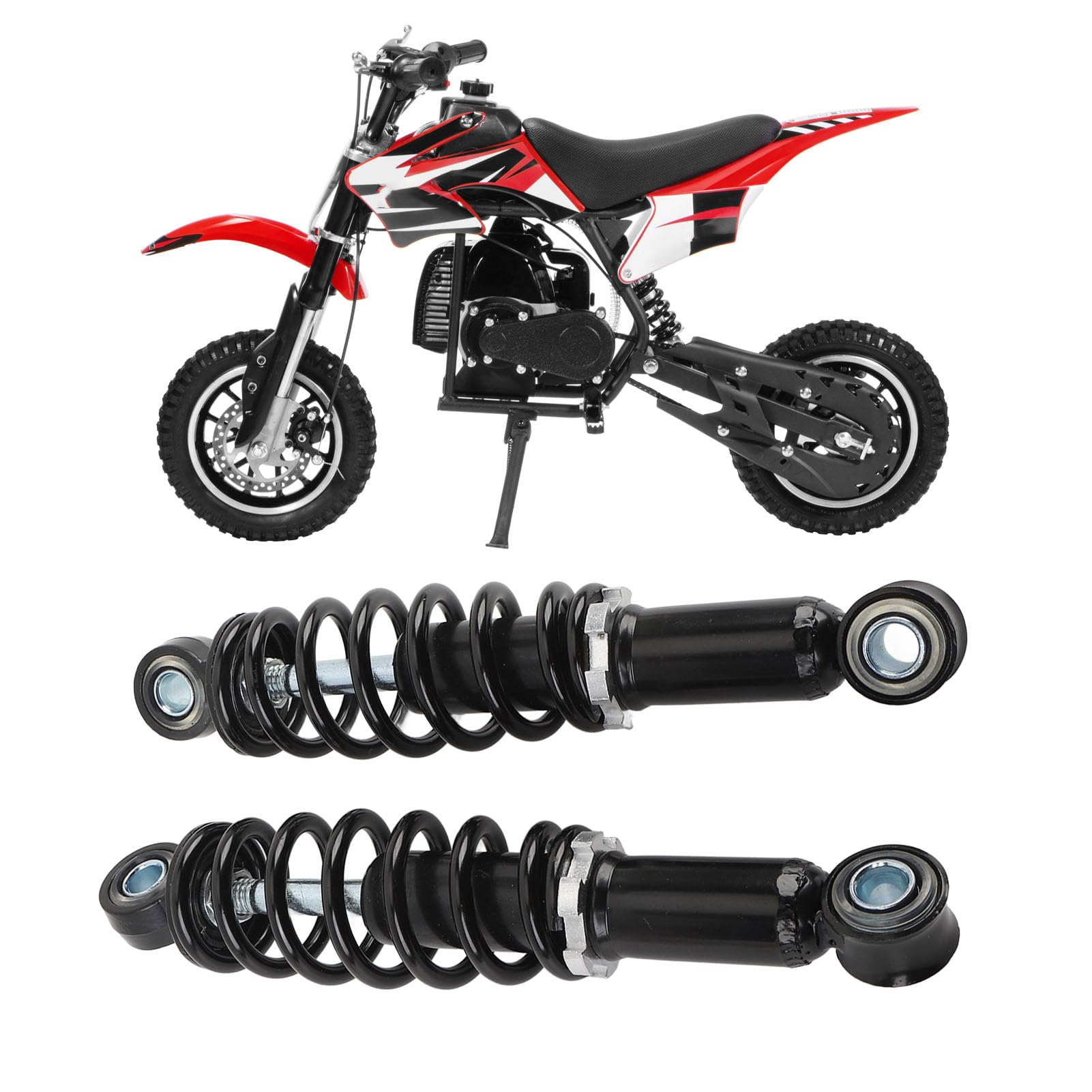 2 Pièces 200mm Amortisseur Arrière de Moto en Alliage D'acier Amortisseur de Suspension à Ressort Haute Performance pour Vélo électrique Scooter ATV