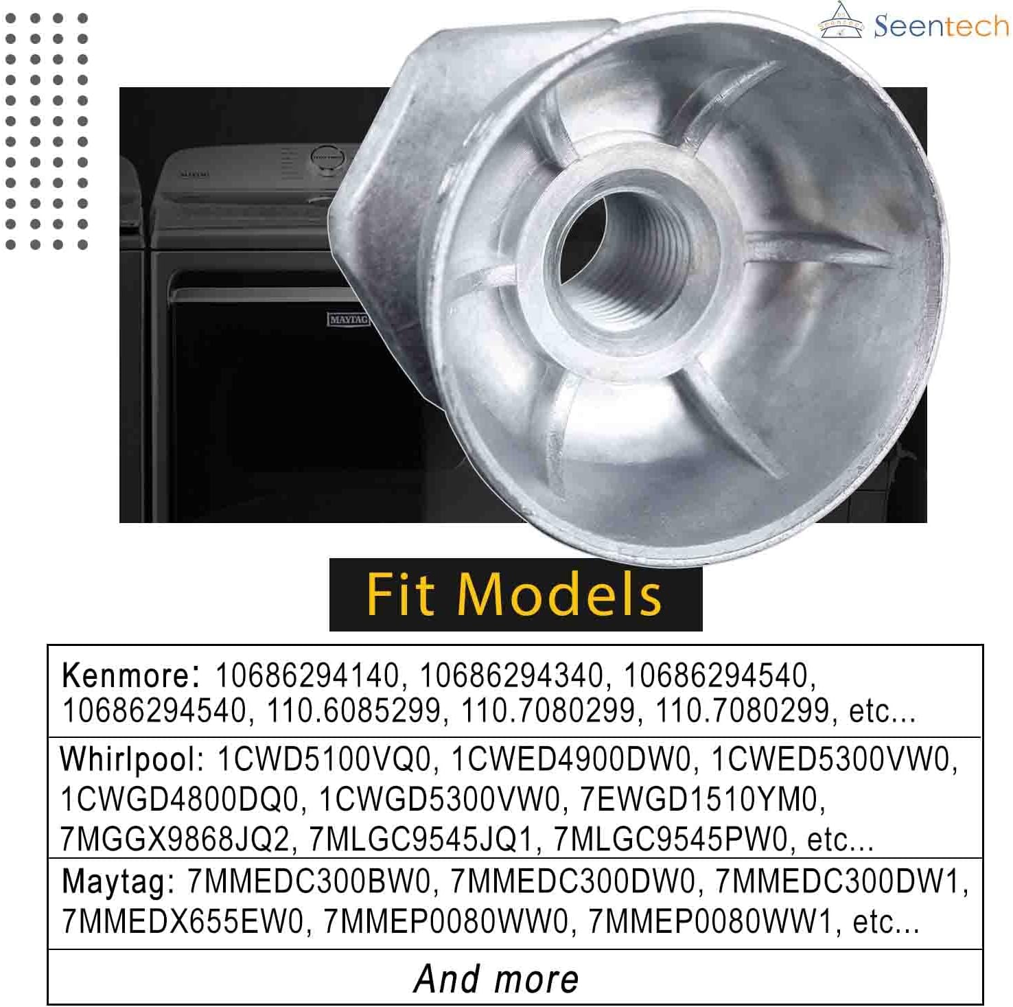 8066184 Dryer Motor Pulley Replacement by Seentech - Compatible for Whirlpool, Kenmore Dryers - Replace: 3394341, 3401143,PS11744884,W10402909,WP8066184,AP6011686,W10299847,8578565,3389627