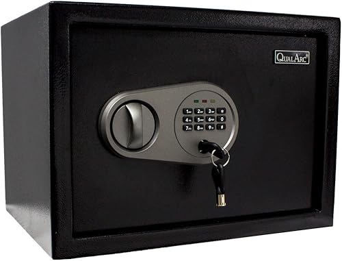 Miniatura 1 de Qualarc NOCH-25EL - Caja fuerte electrónica digital para el hogar y la oficina de acero sólido con bloqueo de teclado, 0.5 pies cúbicos, 5 pies