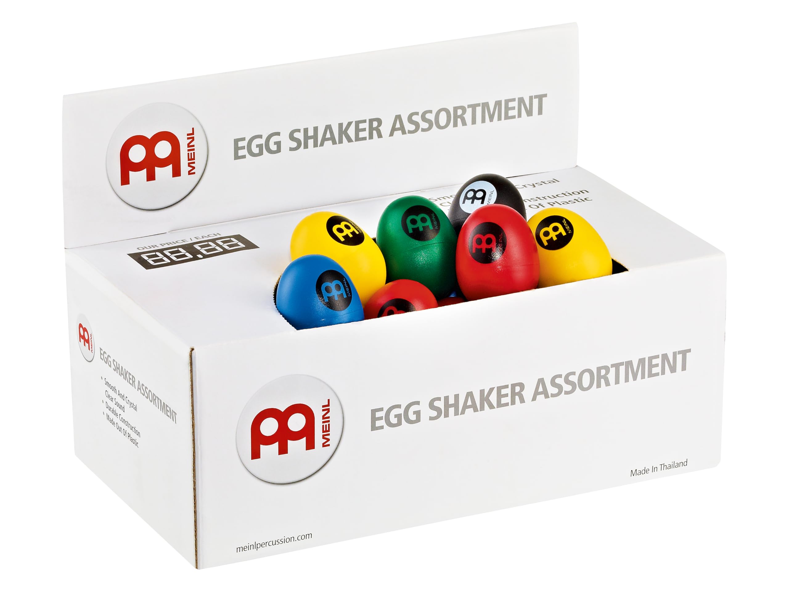 Meinl Percussion Egg Shaker Box - 60 Shaker Ovetti con Suono Morbido e Pulito - Strumento Musicale - Plastica, Multicolor (ES-BOX)