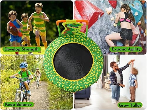 Miniatura 5 de Mini trampolín sin huecos de 36 pulgadas con asa para niños, jardín interior de 36 pulgadas, trampolín para bebés con cubierta súper segura para