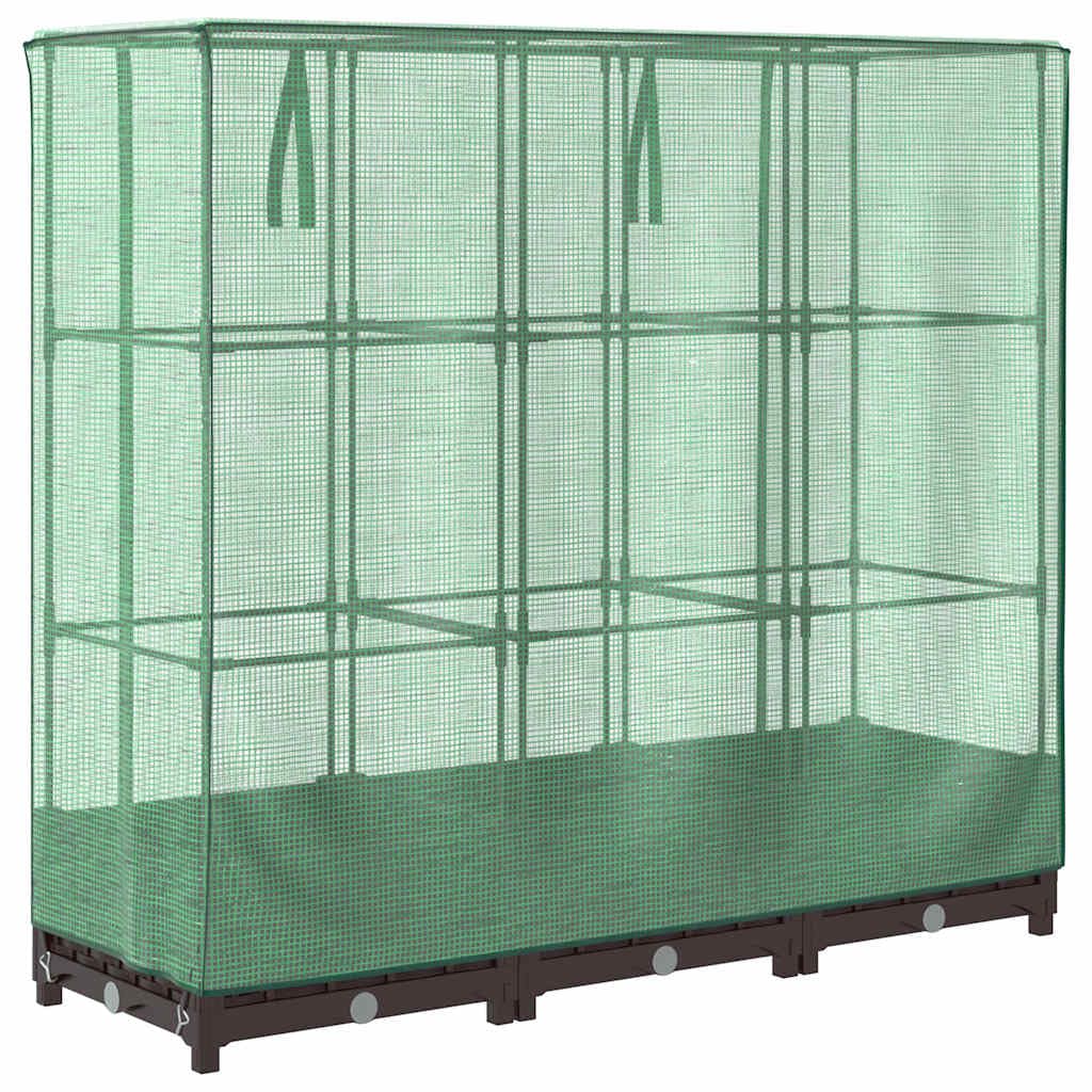 Letto Rialzato con Copertura Serra Effetto Rattan 120x40x123 cm per Coltivazione di piante, fiori, erbe aromatiche in giardini, balconi