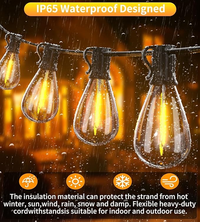 Luces de Cadena LED Tenmiro 200FT Exterior 2700K miniatura 4