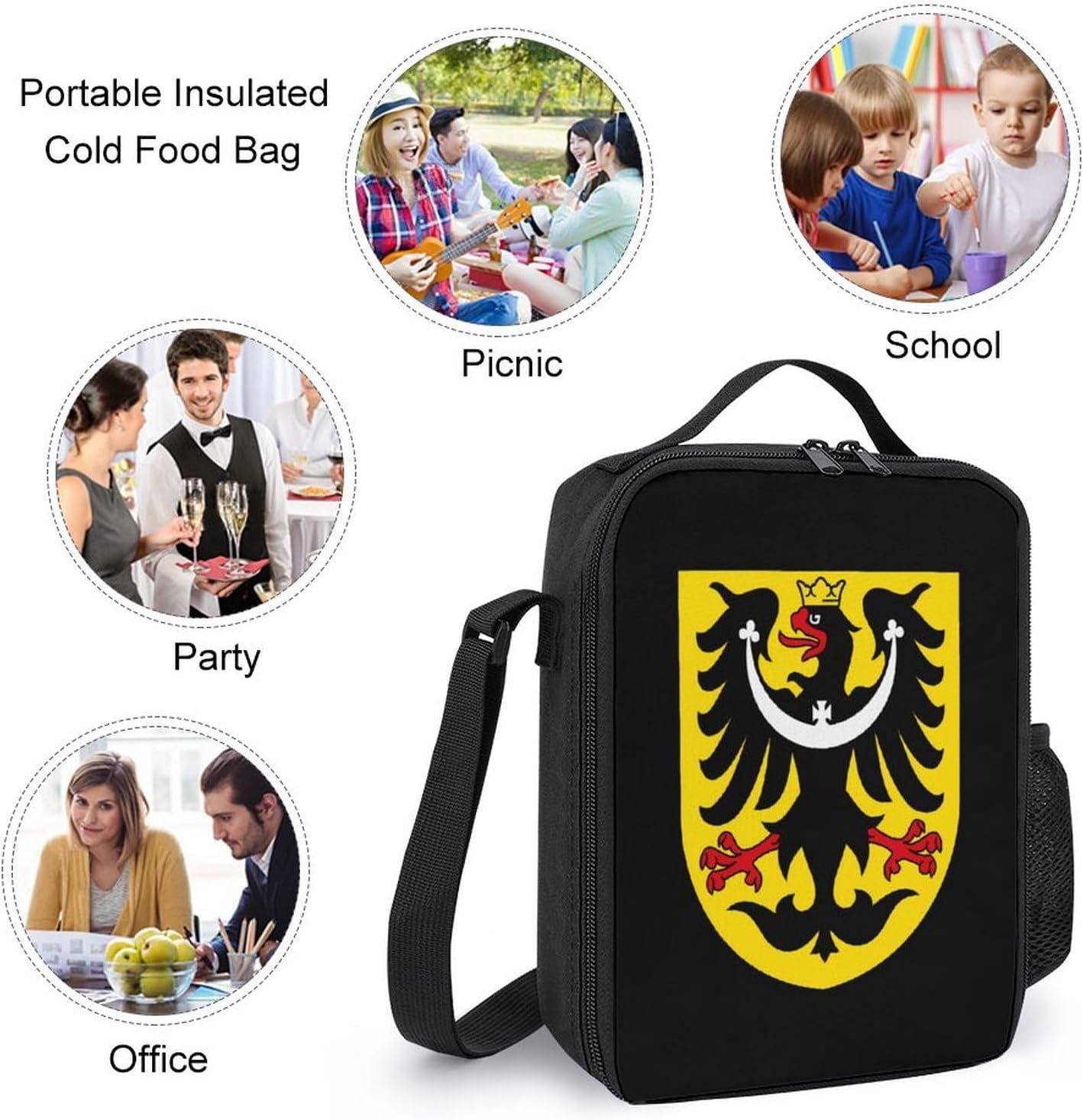 Znak Slezska Czech Republic Fashion Backpack Set 3 in 1 Insulated Lunch Bag image 5