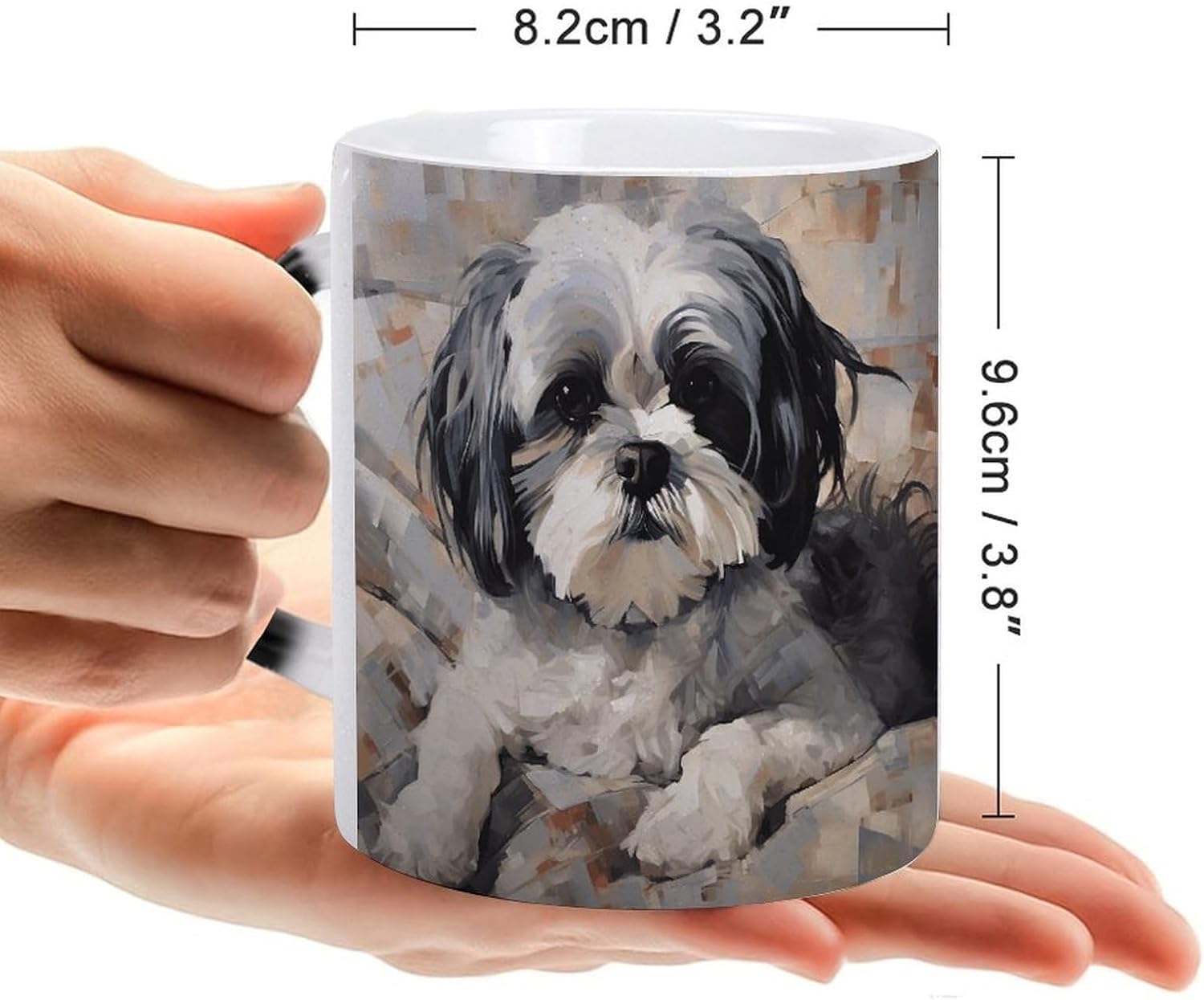 Shih Tzu Color Changing Mug Heart-Shaped Handle Mugs Fashionable Tea Cup Coffee Cup Popular Tumbler And Cups For Office Workers Mug & Unique Gift Giving Teacup image 2
