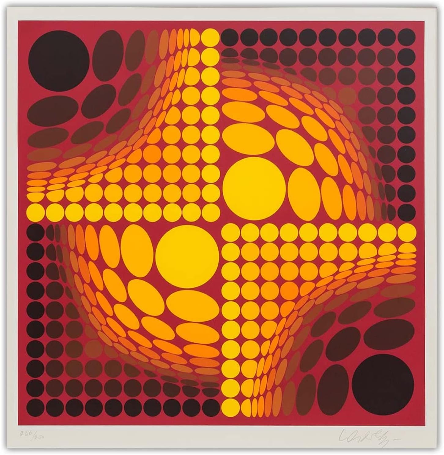 Toile Victor Vasarely déco murale salon moderne et bureau affiche illusion cubique 50x50