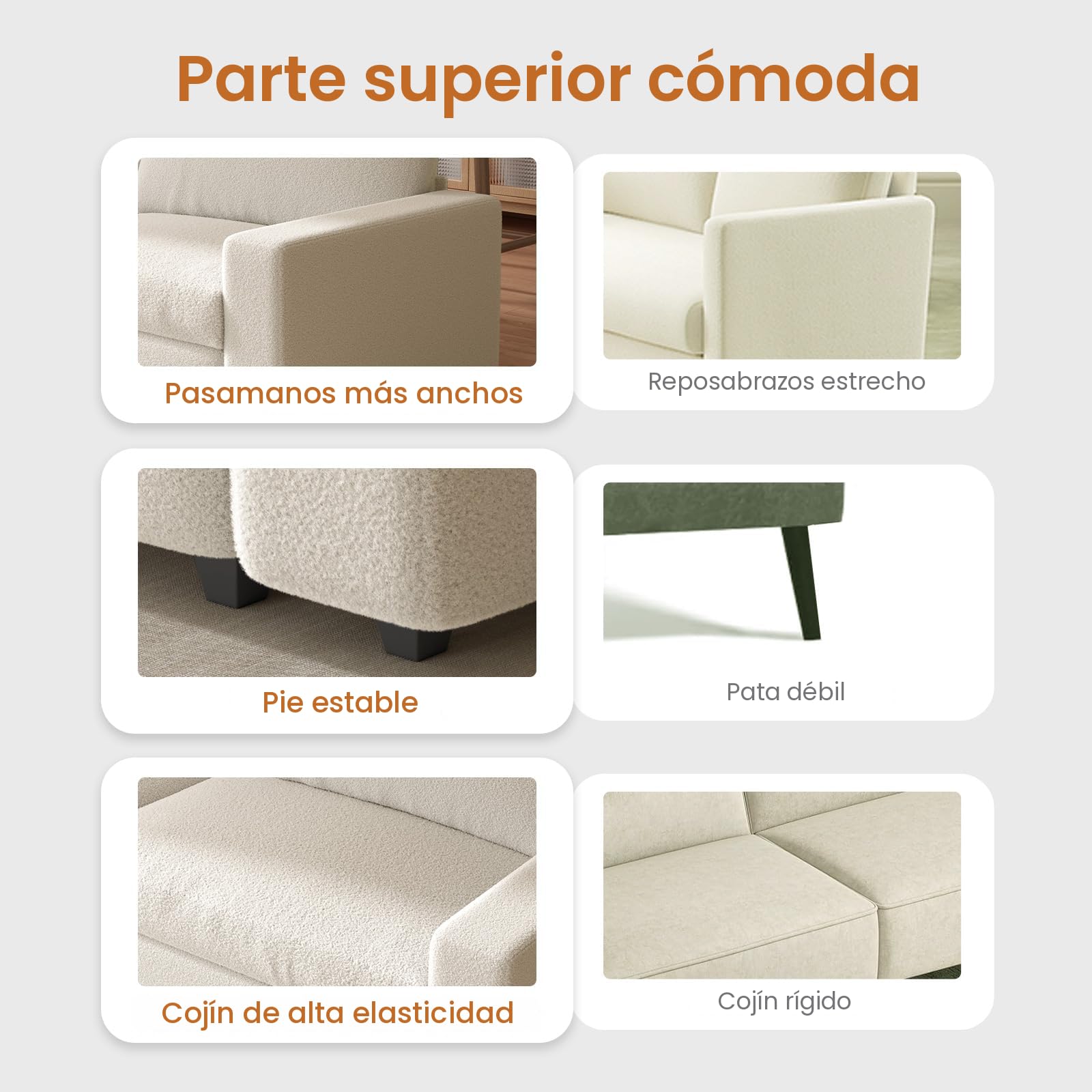 Guyii Sofá de tela de diseño moderno, cómodo sofá de 3 plazas – 212 cm de largo, sofá de salón brillante, cómodo sofá tapizado recto, muebles largos de tela para una vida moderna