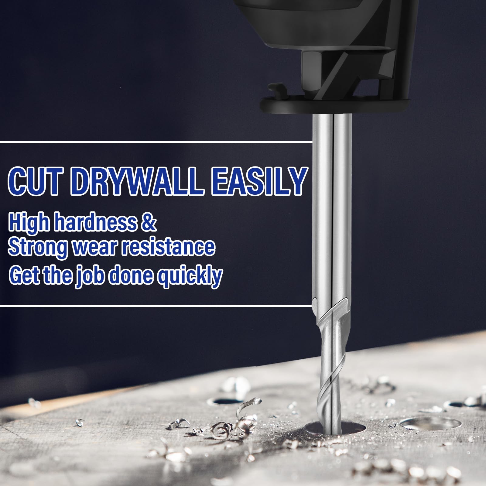 10-Pack Drywall Router Bits – 3/16" M2 High Speed Steel Spiral Downward Guidepoint Bit, Left-Hand Twist, For Spiral Saws & Power Tools