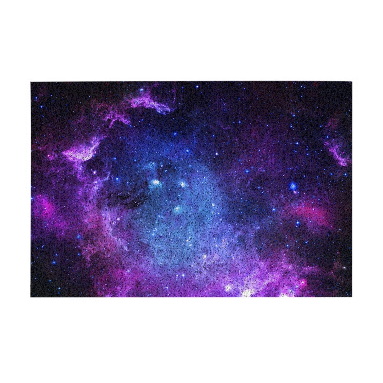Paillasson galaxie bleue en PVC durable avec finitions soignées pour maison