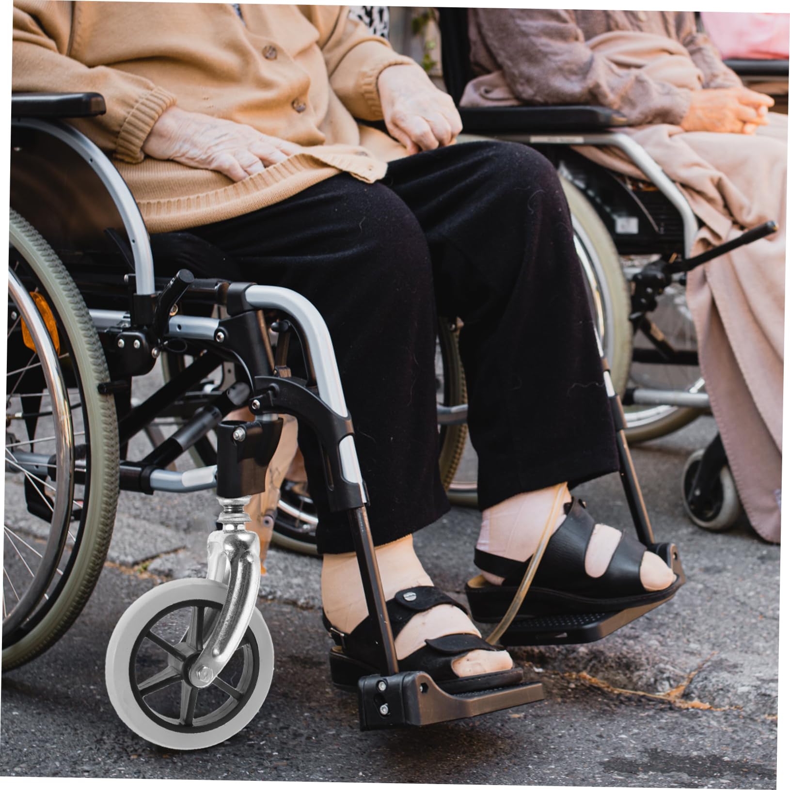 GOOHOCHY Wheelchair Wheel Wheelchair Replacements Walker Wheels Replacement Wheels for Walker Wheelchair Caster Wheelchair Parts Drive Wheelchair Front Wheels Wheel Chair Wheels Steel Pipe