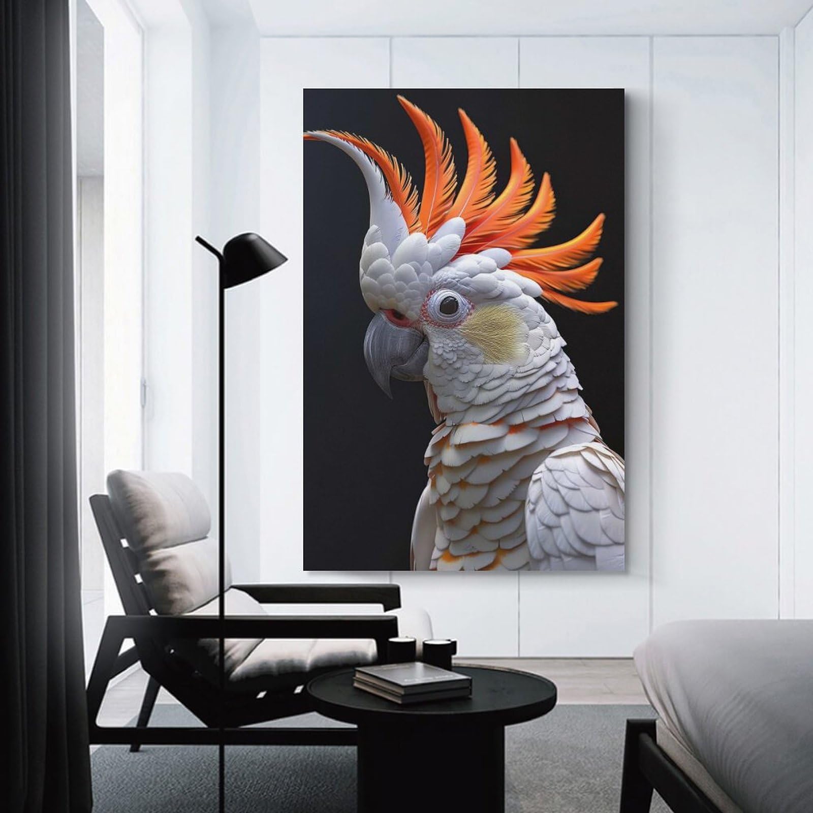 Junmoney Cockatoo Canvas Art Print, 20x30inch(50x75cm), for Wall Displays, Bedrooms Or Room Updates, Home Wall Art for Statement Displays