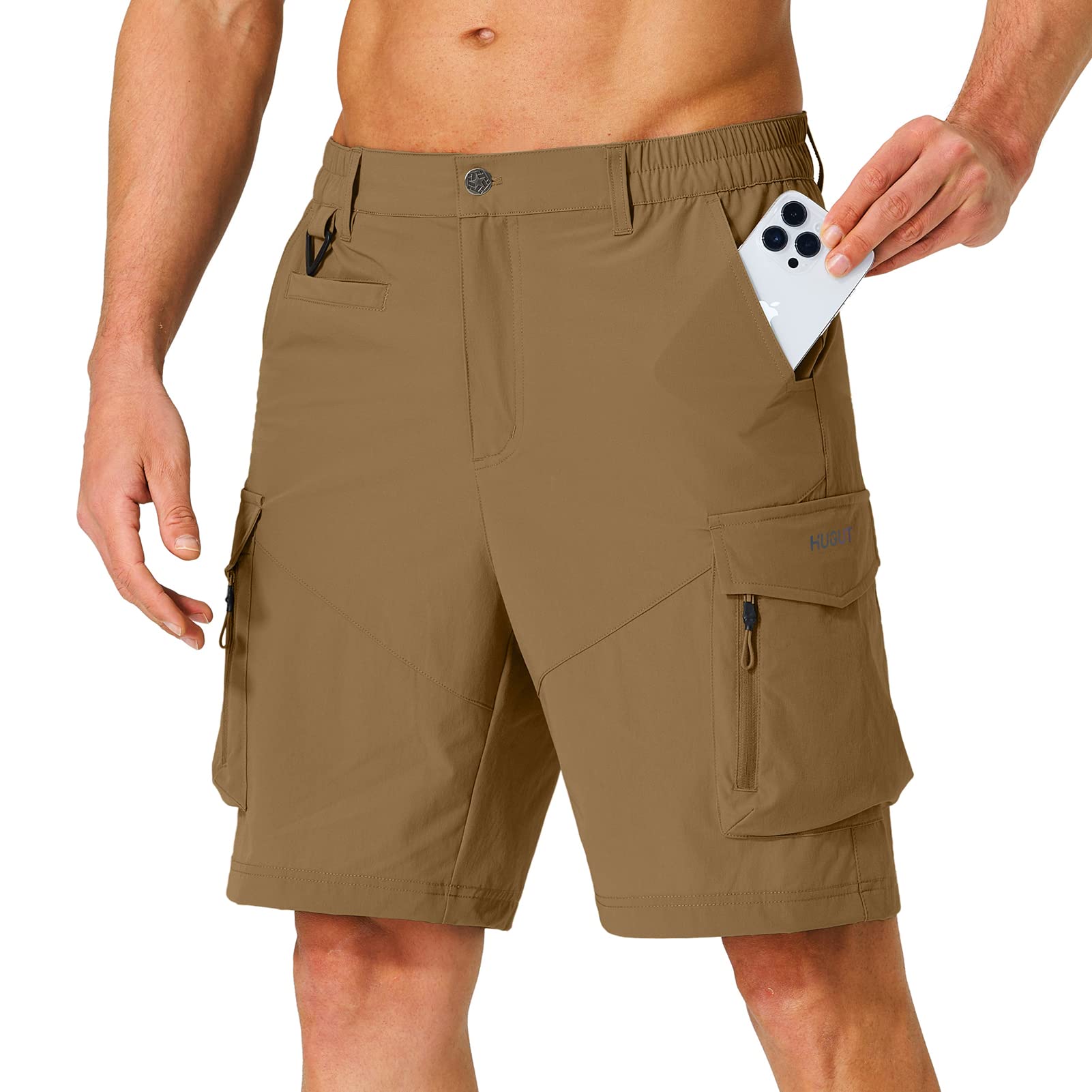 Men's Hiking Cargo Shorts Quick Dry Lightweight Travel Shorts with Multi Pockets for Fishing Camping Golf