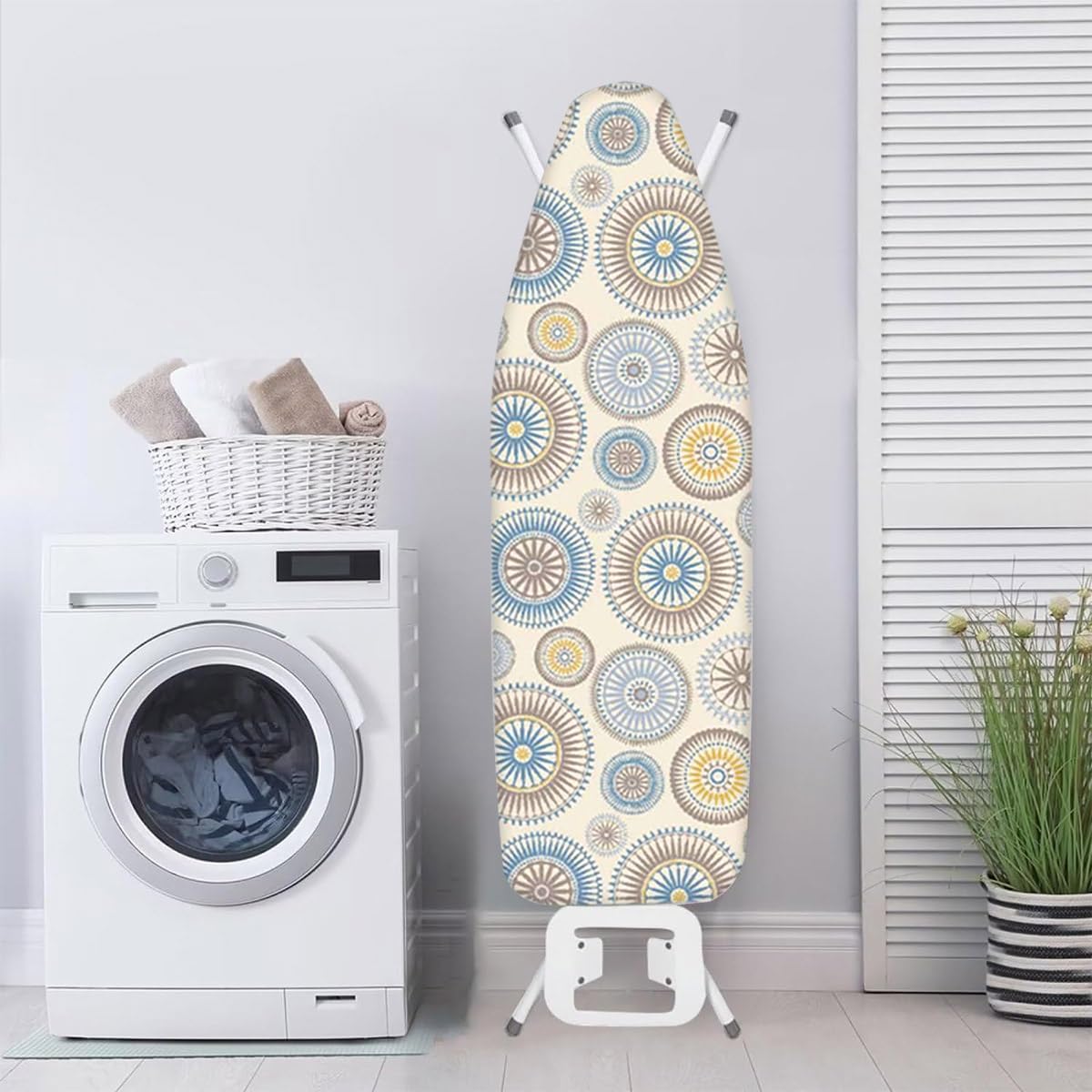Almohadilla para Tabla de Planchar de 12 x 36, tamaño estándar, Borde elástico Resistente a Quemaduras (Color: E, tamaño: 43.3 x 13.4 in)