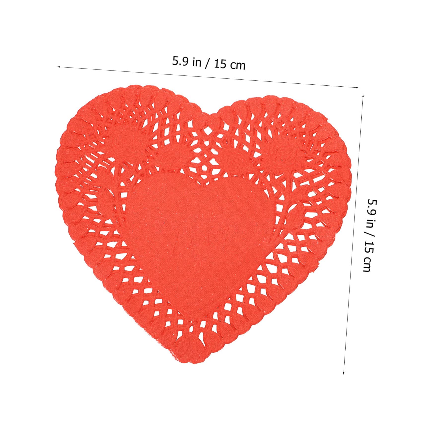 BEBEMOKO 100 Sheets Heart-shaped Lace Doilies Mini Valentine's Day Decor Paper Wedding Party Supplies