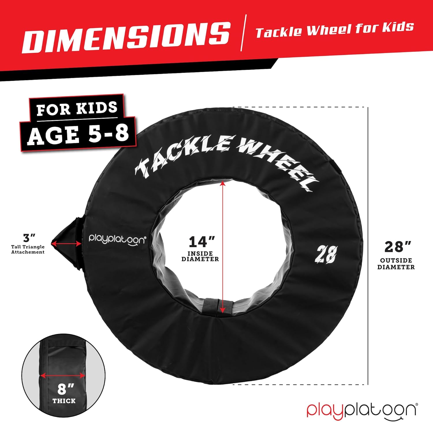 Play Platoon Football Tackle Dummy - Tackling Wheel Dummies for Youth Football Training - Tackle Wheel for Blocking, Hitting Drills and Practice