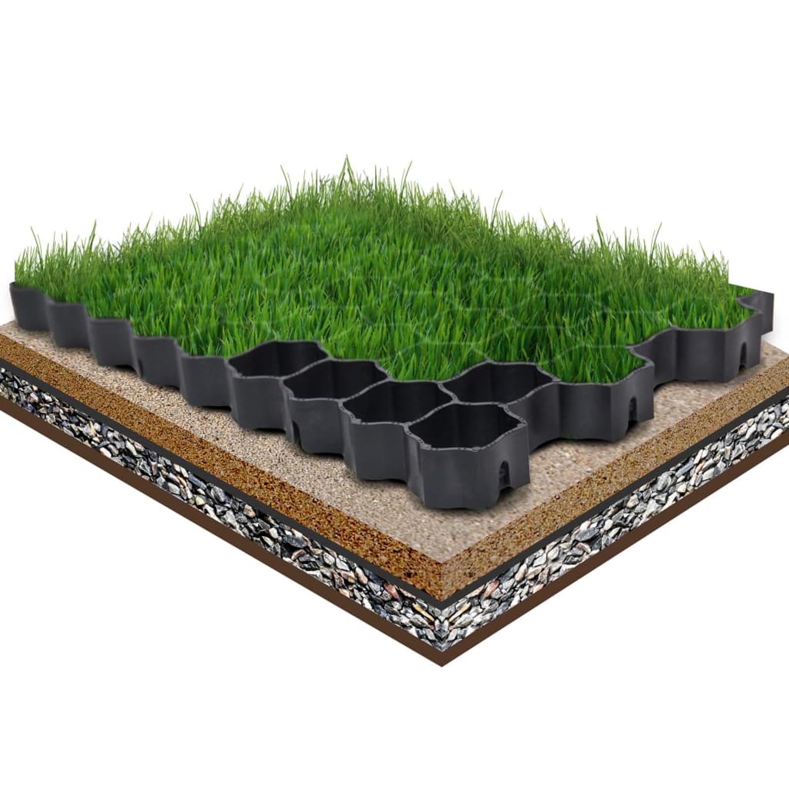 Griglie Salvaprato 16 pz Nere 60x40x3 cm in Plastica-146279