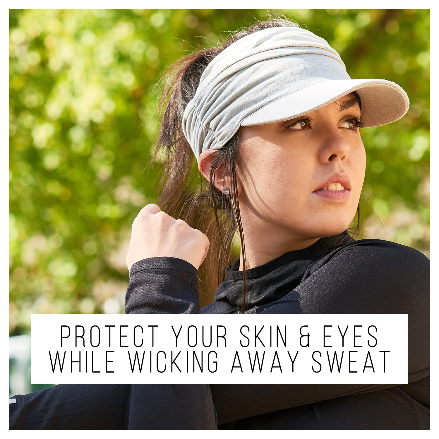 Casquette Visière Femme Homme Anti-UV, Chapeau De Sport pour Golf Et Tennis Protection Solaire, Casquette Queue De Cheval Haute Pare-Soleil Unisexe