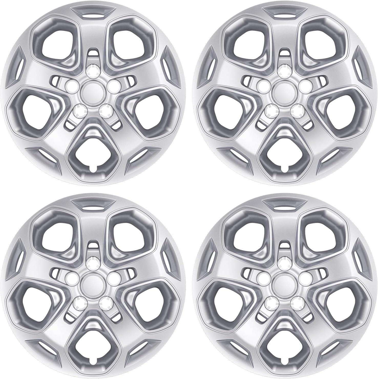 4-Pack Hubcaps Wheel Covers Compatible with Ford Fusion 2010 2011 2012, AE5Z1130D, 17 inch 17" (Silver Color)