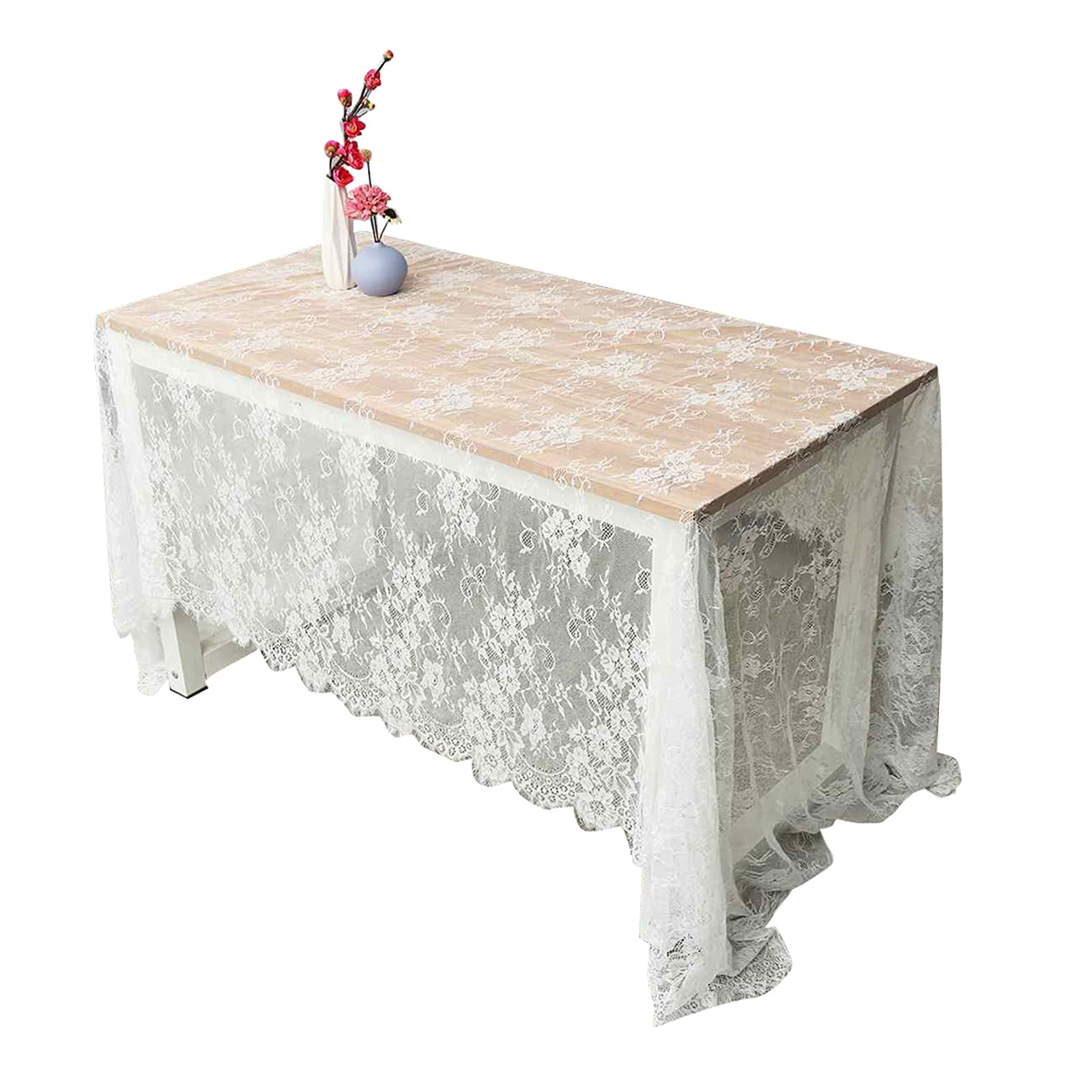 PAUL__ フィレレース丸 テーブルクロス 刺繍レース 花柄 /K032 PAUL__ フィレレース丸 テーブルクロス 刺繍レース 花柄 /K032