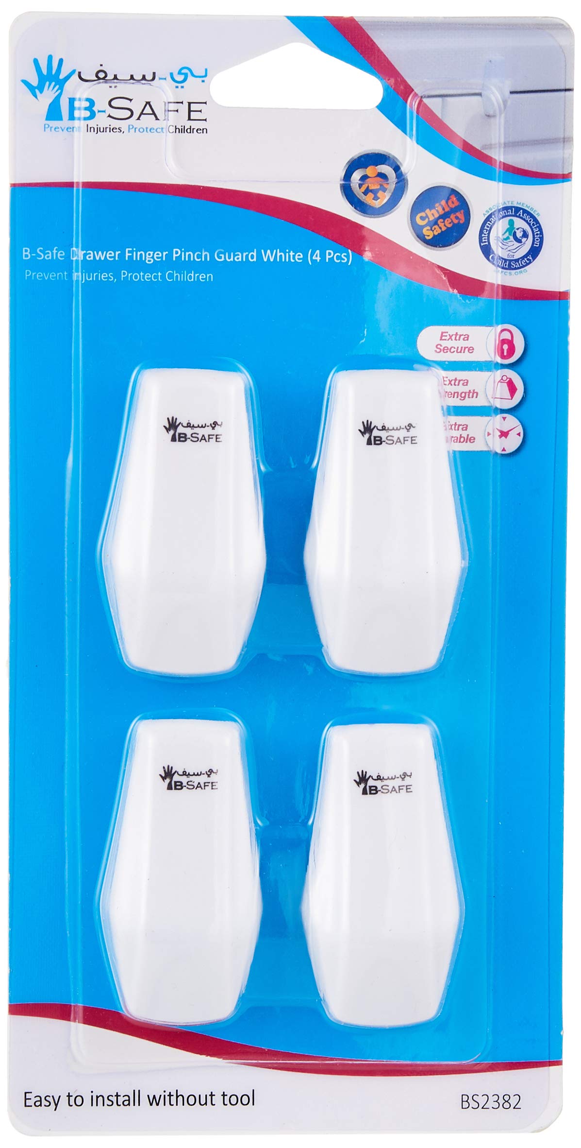 B-safeDrawer Finger Pinch Guard 4-Pieces, White