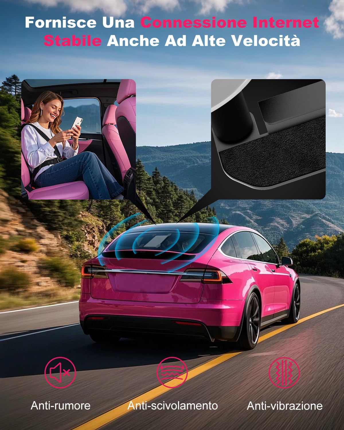 Mwin Starlink Mini Supporto a ventosa - Staffa per portapacchi per accessori Starlink Mini per finestre e tetti apribili compatibile con auto, caravan, barche e camion