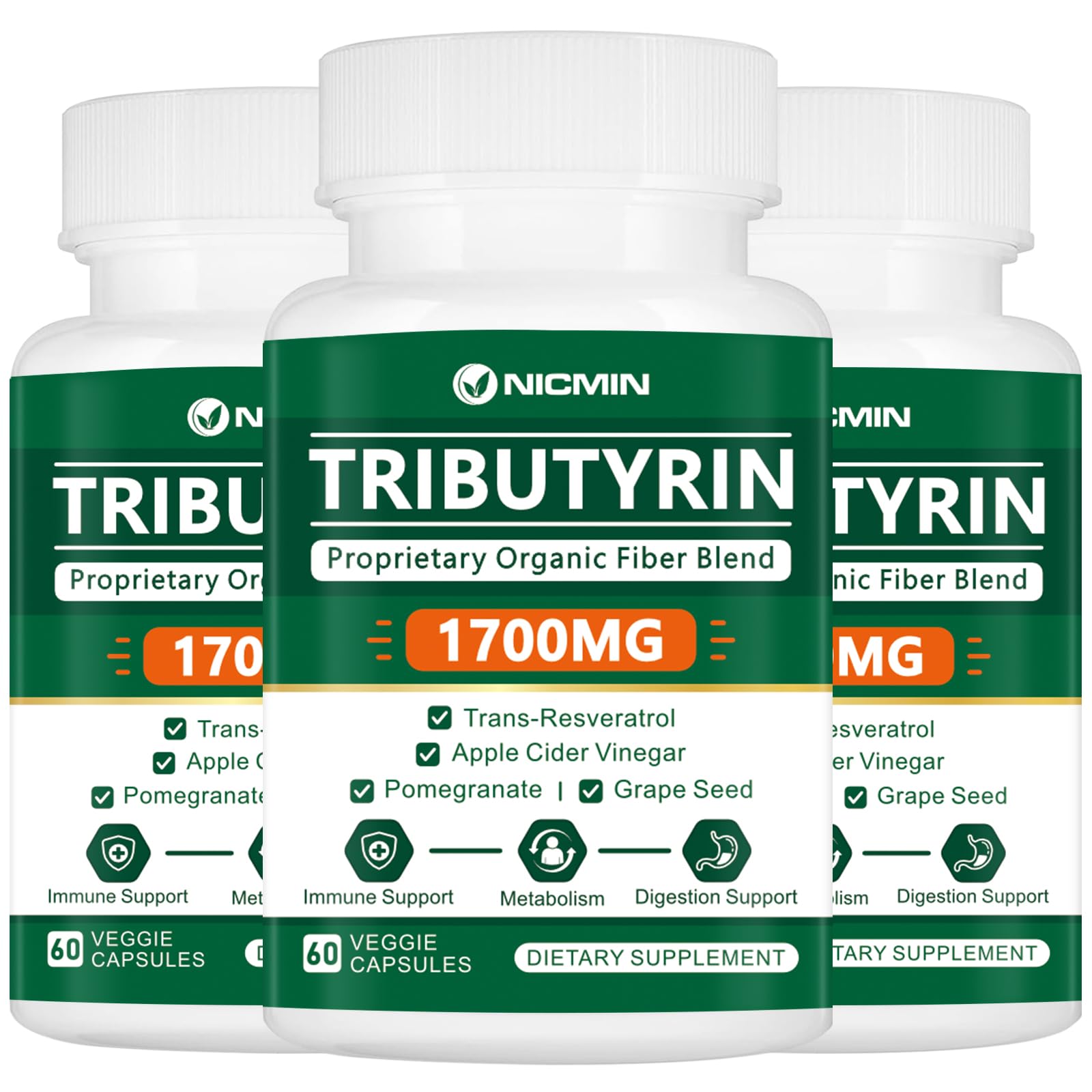 Tributyrin Supplement - Premium Butyrate Gut Health Supplement for Leaky Gut 180 Capsules