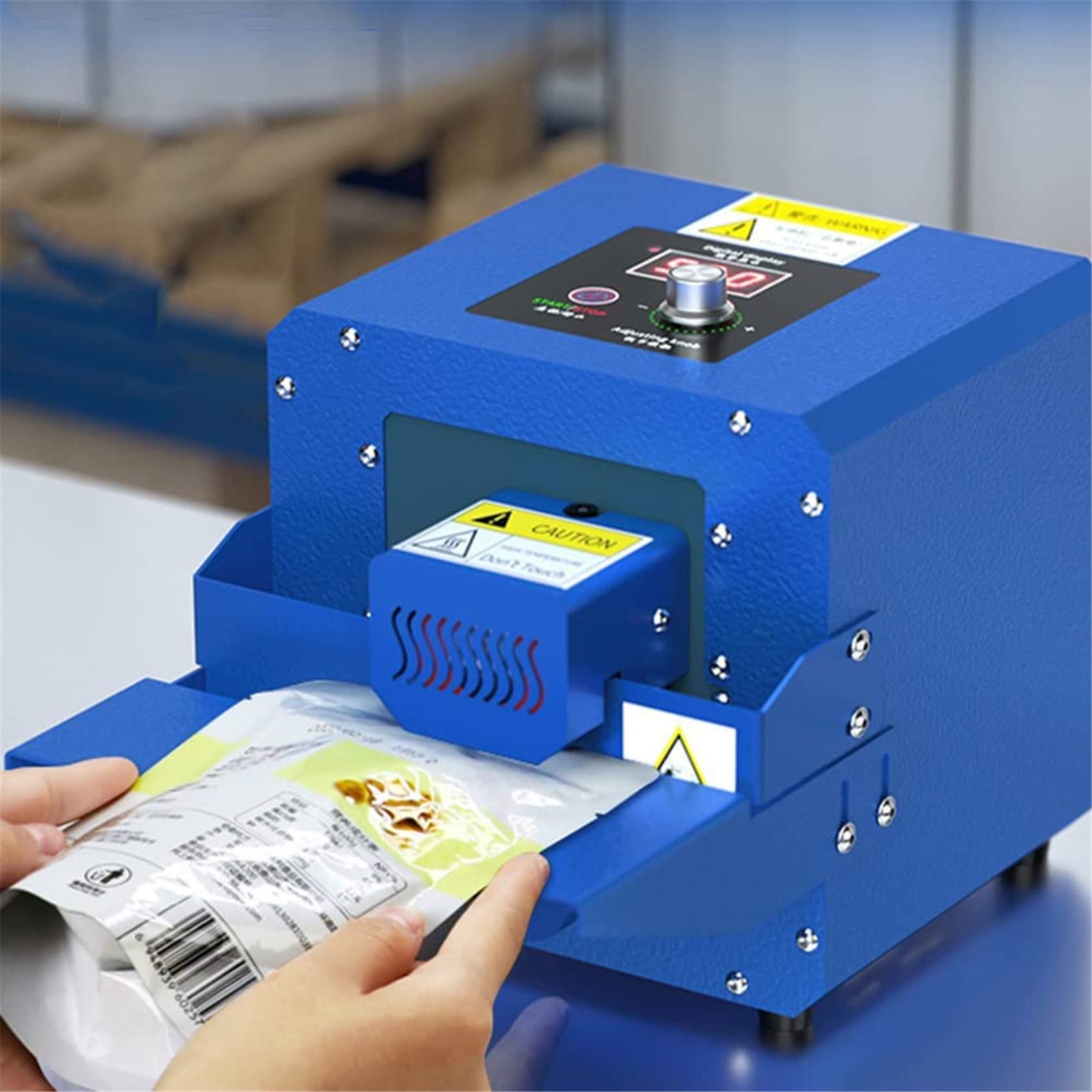Máquina de sellado de película 300W, sellador de embalaje automático de té de alimentos multifuncional pequeño para el hogar Máquina de sellado continuo portátil Sellador térmico de bolsas de plásti