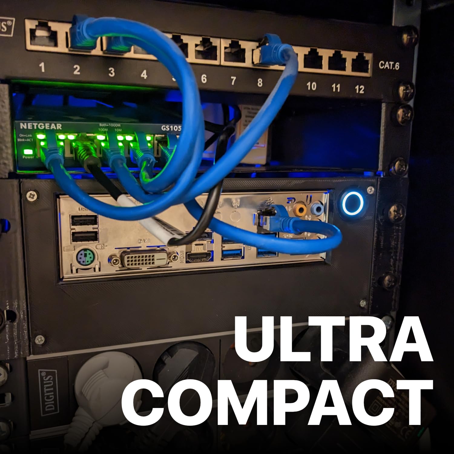 Boîtier NAS 2U Pour Rack 10 Pouces – Mini-ITX, DIY, Noir, Fabriqué En France