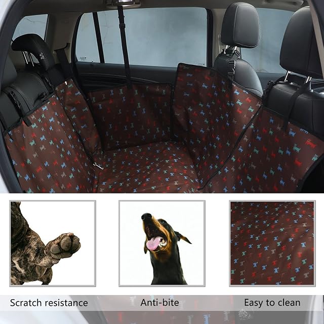 Foto 5 de 5 de PETCUTE Protector Coche Perro Funda de Asiento Trasero para Mascotas Impermeable Cubre Asientos Coche Perro