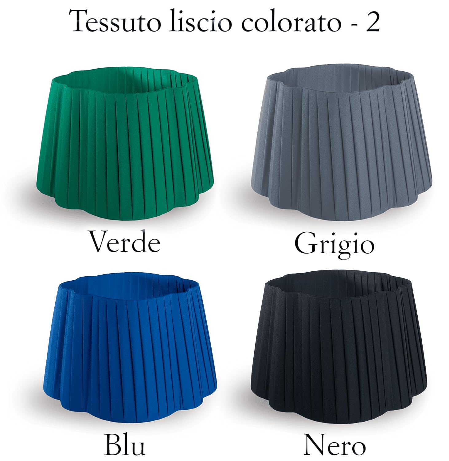Paralume Margherita Ovale per lampada interamente Fatto a Mano in 12 colori con Tessuto Seta di qualità (attacco E27 e E14) (32 cm, Turchese)