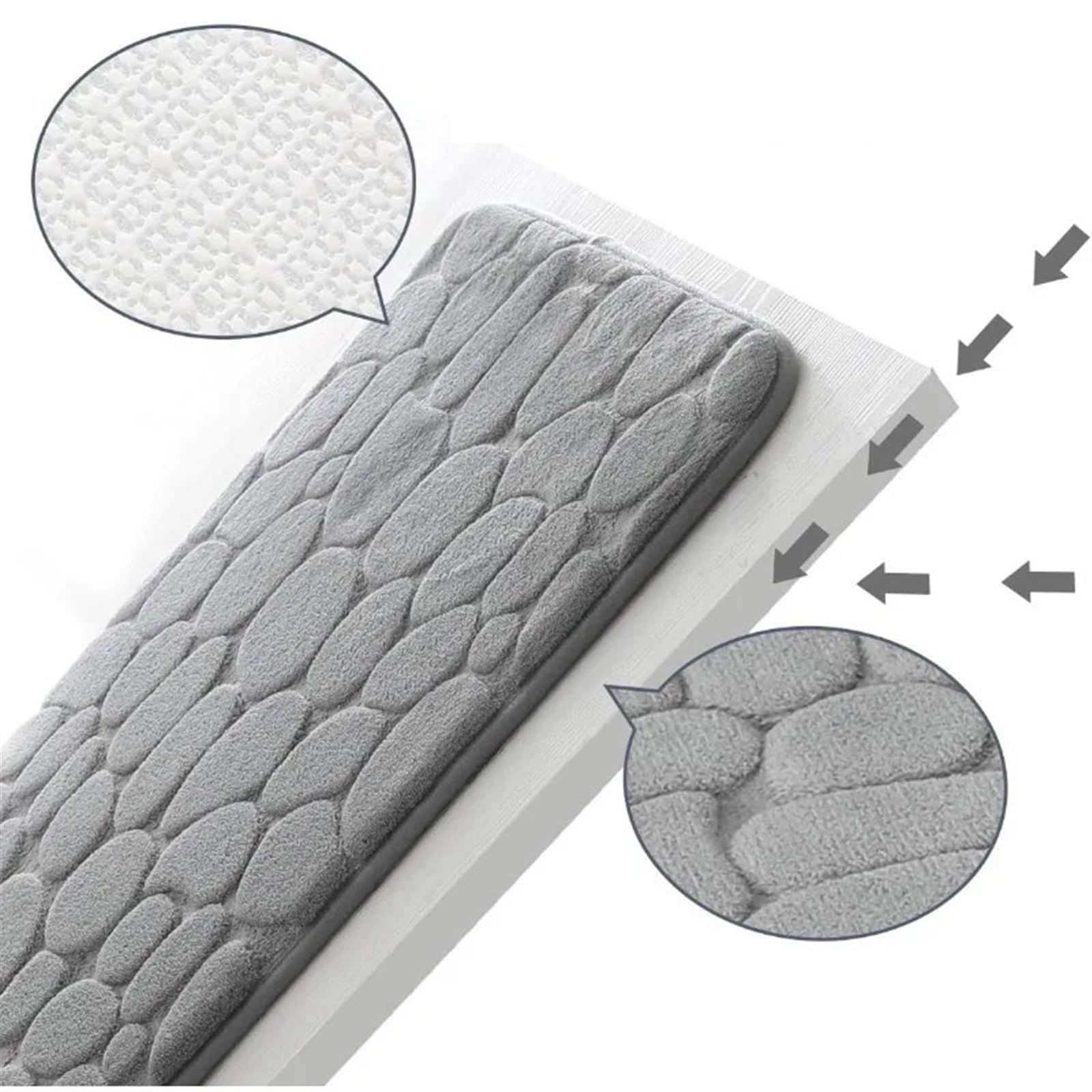 Tappetino Tappeti Antiscivolo Ciottoli in Rilievo Bagno Bagno nel lavabo Vasca da Bagno Tappeto da Pavimento Laterale Doccia Zerbino Memory Foam (Size : Green)