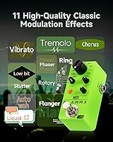 Vista 2 de FLAMMA FC05 Mini pedal de modulación con brida de coro Trémolo Phaser Vibrato Rotary Liquid Autowah Stutter Ring LowBit