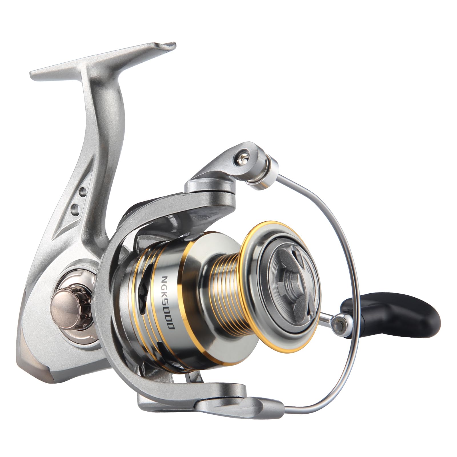 HAUT TON Spinning Reel 8000/9000/10000/12000/14000,6+1BB Metal Surf Fishing Reels,4.8:1 Gear Ratio 55lbs Drag Heavy Long Casting Inshore Saltwater Monster Fish (HT-NGK, 5000)