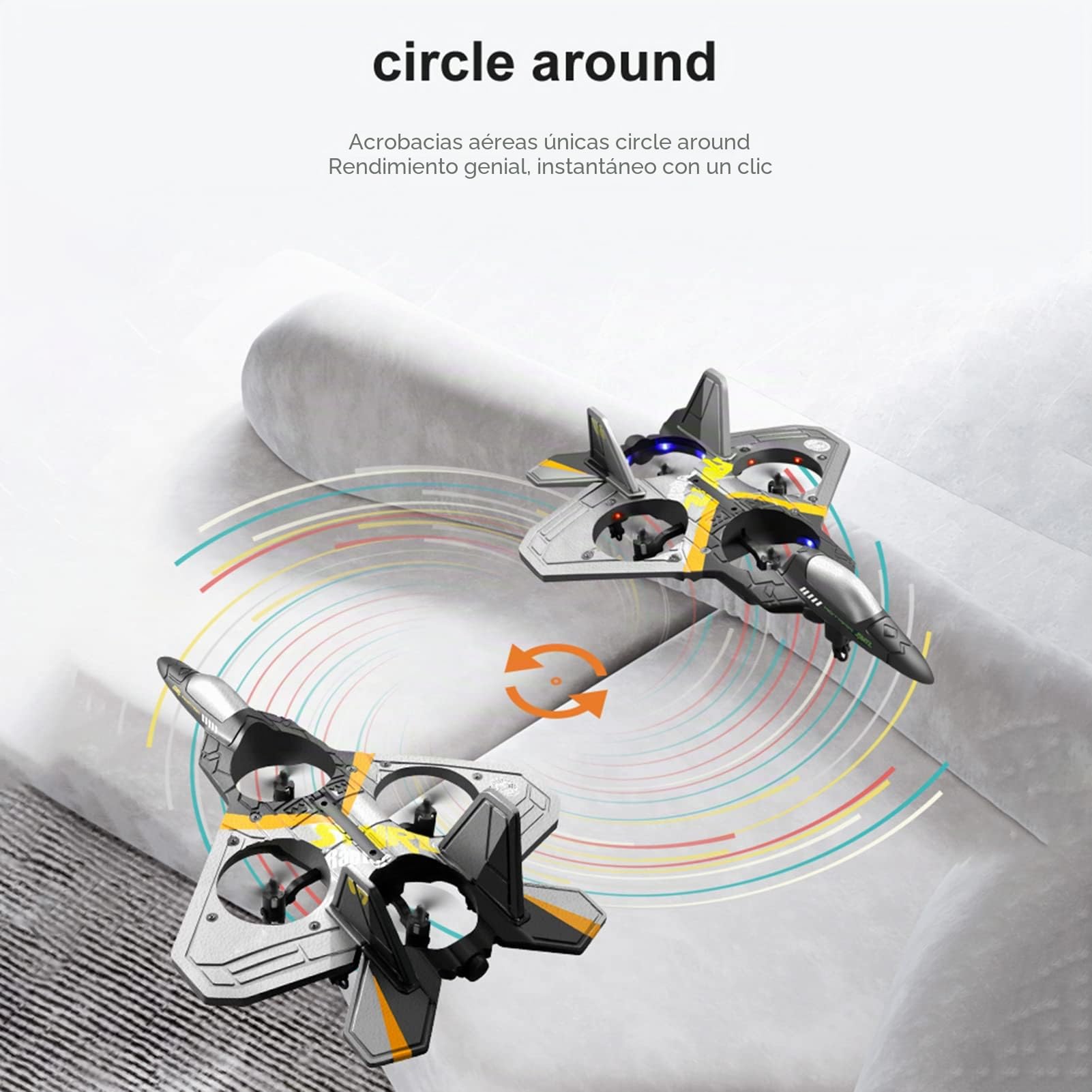 RC Avión Juguetes Listo para Volar 2.4GHz 6CH EPP Drone Control Remoto Helicóptero Juguete 4 Motores Helicópteros RC para Niños Adultos con Función de Detección de Gravedad