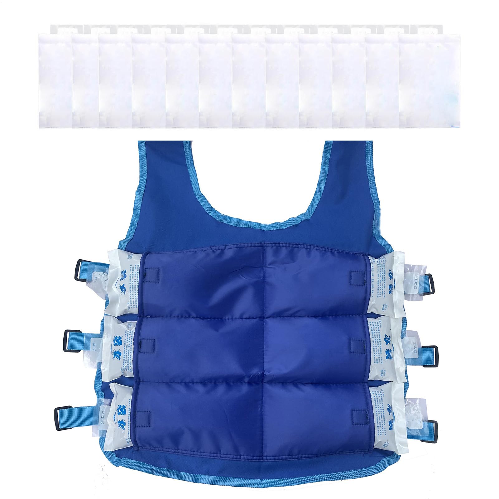 Gilet refrigerante per uomo e donna, con 24 sacchetti per il ghiaccio riutilizzabili, ideale per alleviare il calore estivo in lavori all'aperto, corsa, giardinaggio, campeggio, cucina, A, 18