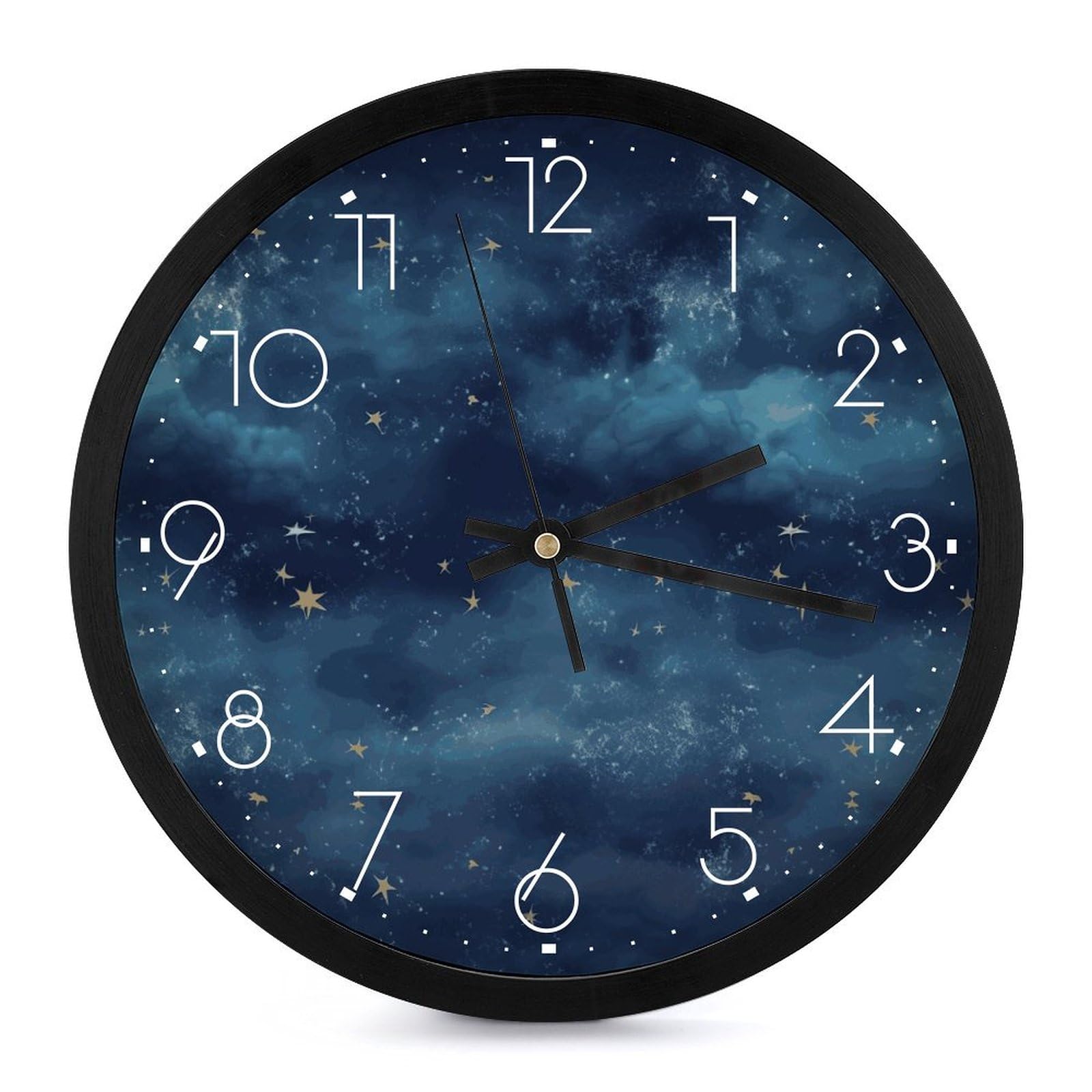 Horloge murale moderne silencieuse ciel etoile fonctionne avec piles pour bureau