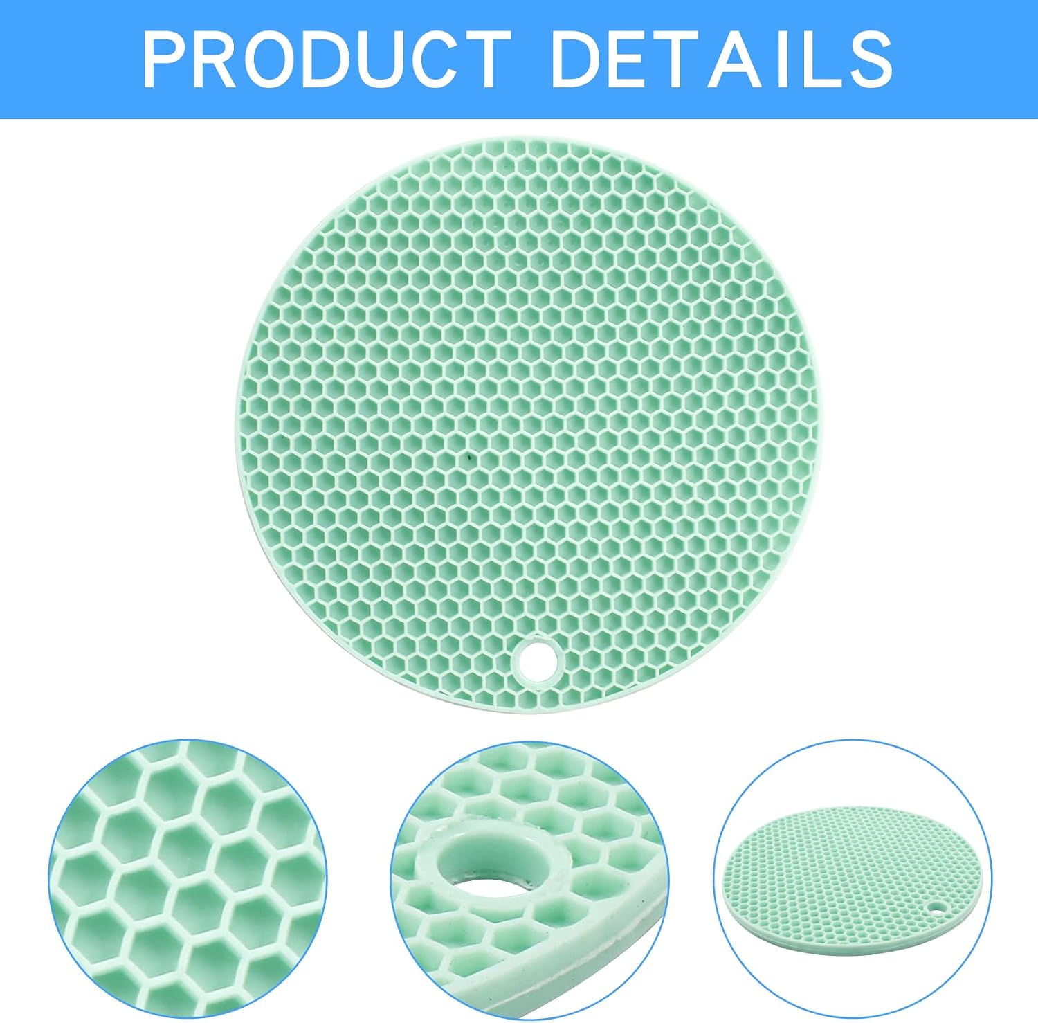 Hitefu 3PCS Silicone Jar Opener Gripper Pads for Seniors with Arthritis Weak Hands, Rubber Multifunctional Jar Gripper Pads, Anti-slip Coasters,18CM/7 INCH,(Green, Blue, Gray)
