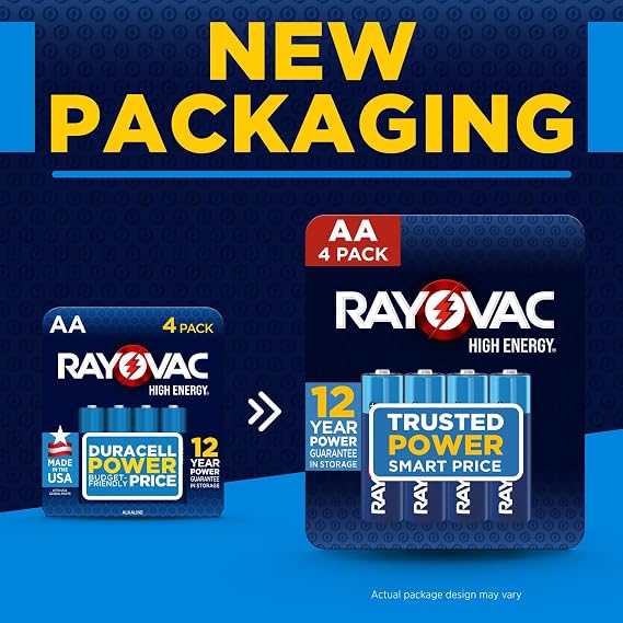 Rayovac High Energy AA Batteries (16 Pack), Double A Alkaline Batteries