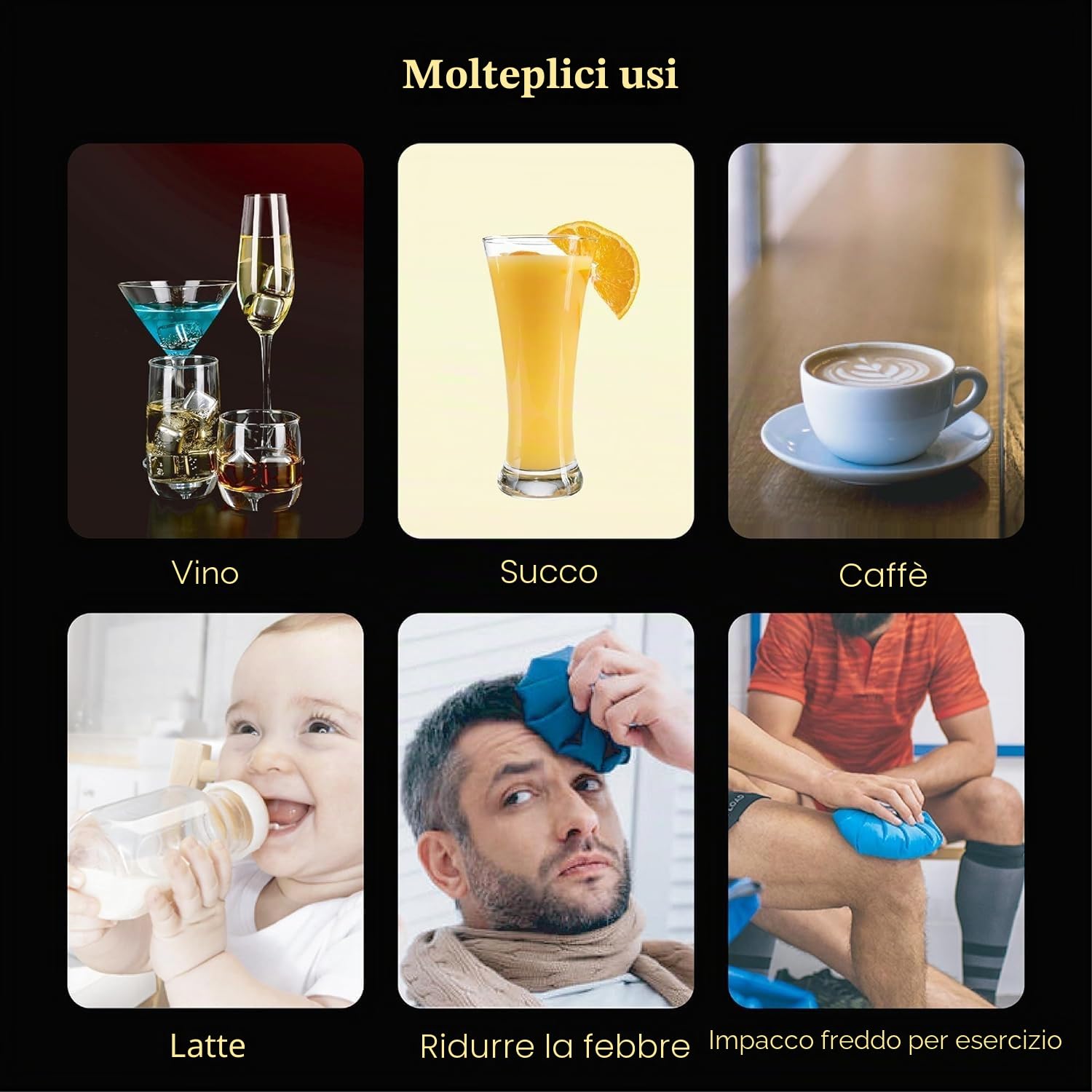Cubetti di Ghiaccio Riutilizzabili - Cubetti Ghiaccio Acciaio Inox Riutilizzabile, Pietre per Whisky Ice Cubes, Regali Regalo per il Giorno Del Padre per Uomini Mariti （24 Pezzi ）