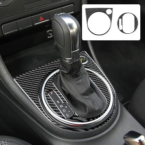 JUPIZEUS Adhesivo de fibra de carbono para cubierta de marco de caja de cambios para Volkswagen Beetle 2012-2019 accesorios de moldura interior